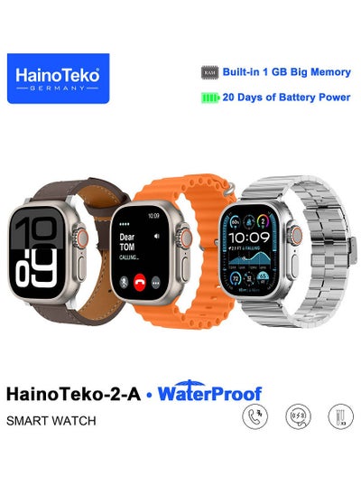 Buy Haino Teko 2 A Smartwatch With Waterproof Full Screen AMOLED Display 20 Days Battery Life and 3 Pair Straps Designed For Ladies and Gents Silver in UAE