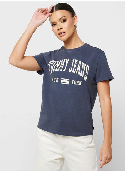 Buy Crew Neck Regular Varsity T-Shirt in UAE