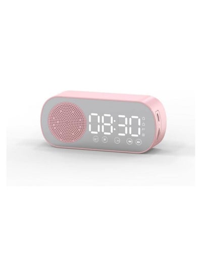 اشتري Subwoofer Speaker Wireless Mirror Alarm Clock Bluetooth Compatible FM Radio Speaker Portable Accessory Support TF Card AUX في الامارات