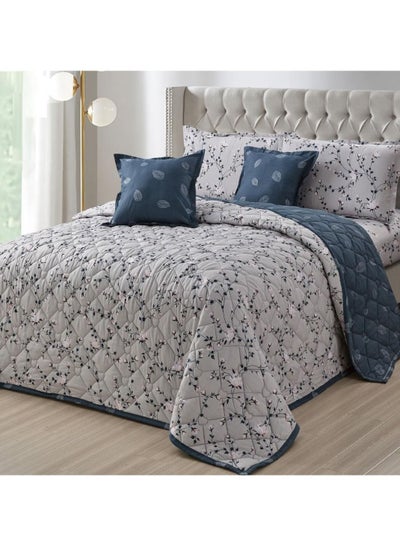 Buy HOURS Floral compressed luxury Comforter Set 6 Pieces, King Size in Saudi Arabia