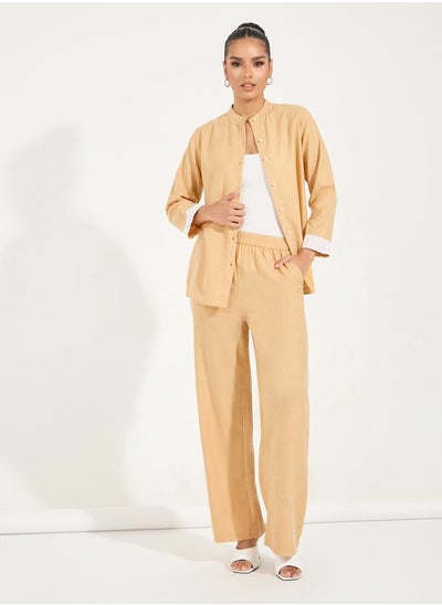 Buy Mandarin Collar Shirt & Straight Pants Modest Set in Saudi Arabia