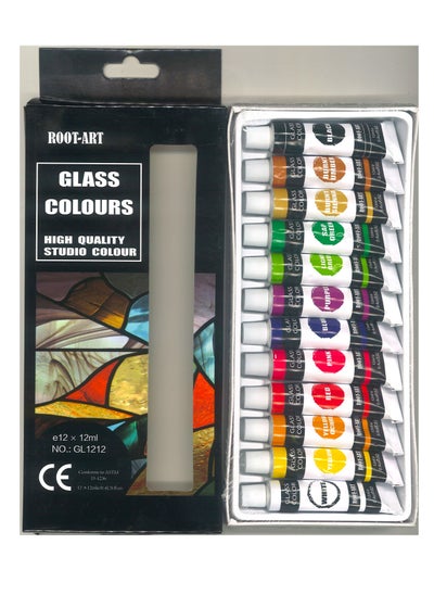 Buy 12-Piece Glass Colours Multicolour in UAE