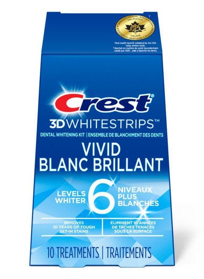 Buy 20-Strips Vivid 3D Whitestrips At-home Teeth Whitening Kit, 6 Levels Whiter Teeth in UAE