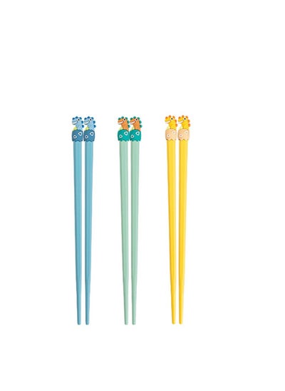 Buy Chopsticks for Kids, 3 Pairs Kids Students Lightweight Chopstick, Cute with Dinosaur Head, Non-Slippery Indented Tips, Easy to Use and Clean, 8.1"/207mm Long in Saudi Arabia