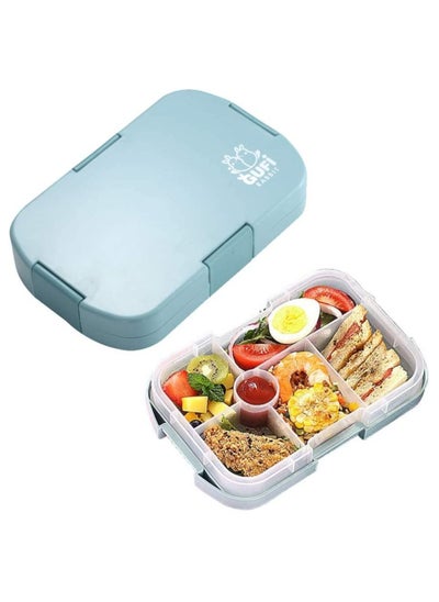 Buy Bento Lunch Box with 6 Compartments Microwave Dishwasher and Freezer Safe for Convenient Dining Anywhere in UAE