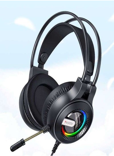 اشتري Surrounding stereo gaming headset with lighting for PlayStation, Xbox, mobile and computer RGB Yesido EK02 في مصر