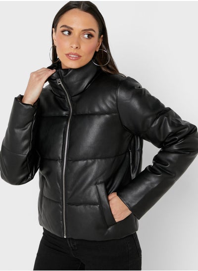 Buy Zipped High Neck  Jacket in UAE