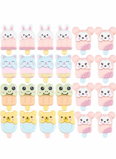 Buy Charms Ice Cream Animal Cabochons Resin Bear Cat Rabbit Frog Slime Flatback for Handcraft Accessories Decor Hair Rope Clip Jewelry Making Scrapbooking in Saudi Arabia