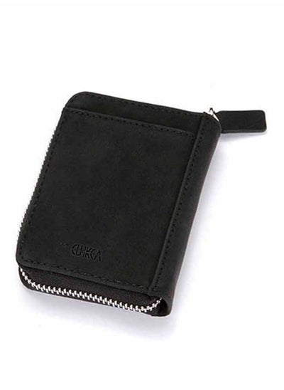 اشتري Solid Color Zipper Design Multifunction Wallet Black في الامارات