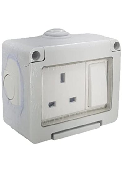 Buy Outdoor Waterproof Weatherproof Switch Socket IP55 Grey (SINGLE SOCKET UK-13A) in UAE