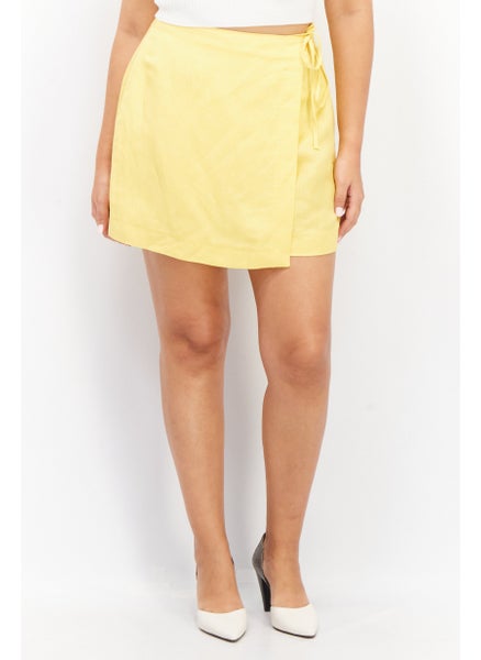 اشتري Women Plain Basic Skorts, Yellow في الامارات