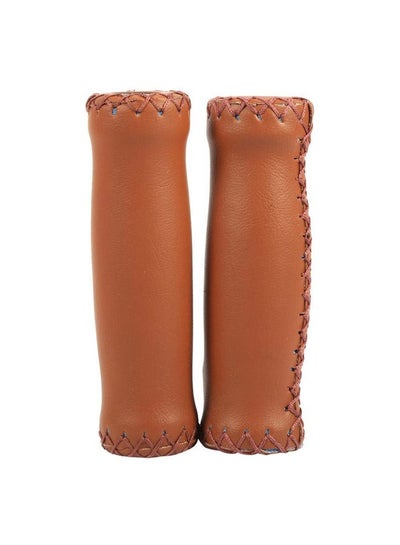 Buy 1Pair Bicycle Handlebar Grips Retro Artificial Leather Comfort Anti Slip Bike Hand Bar End Grip(Brown) Bicycles And Spare Parts Leather Bike Grips in UAE