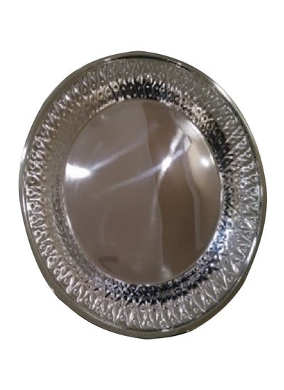 Buy Elegant Design Dishwasher Safe Round Tray with Milano Design 02 Silver 60 cm 34160 in Saudi Arabia