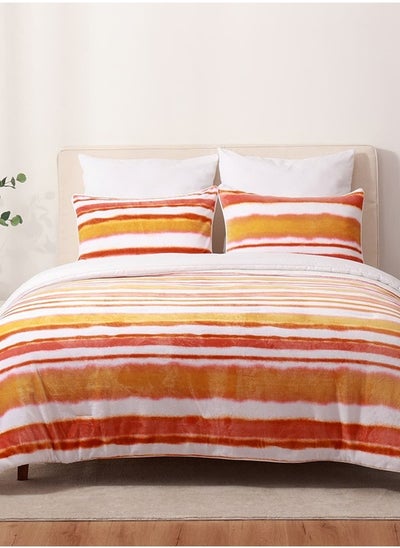 Buy Winter Bed Duvet Double Fur Set 3 Piece Stripe Ombre in Saudi Arabia