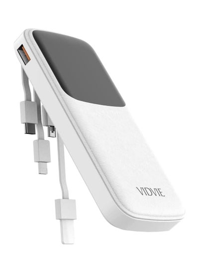 Buy VIDVIE Power bank 4 in 1-10,000 mAh 10W - 4 Built in cables (USB, Lighting, Type C, Micro) Digital Screen, For iPhone & Android Phones in Egypt