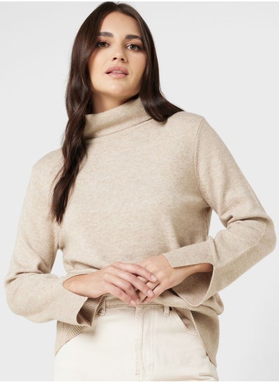 Buy Turtle Neck Knitted Sweater in UAE