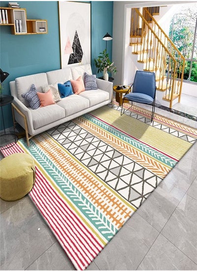 Buy Warm luxury modern printed rectangular rug multicolor 140x200CM in UAE