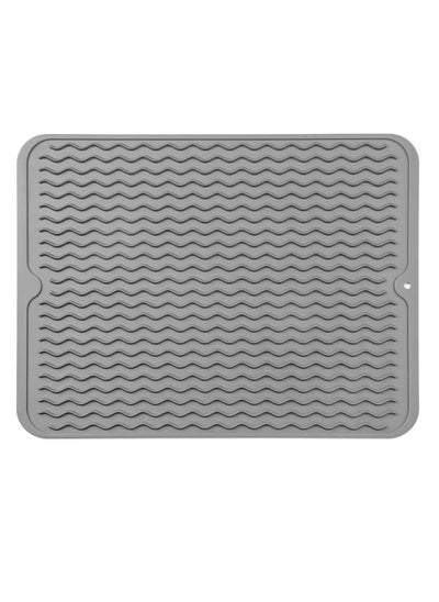 Buy Silicone Dish Drying Mat for Multiple Usage,Easy clean,Eco-friendly,Heat-resistant Silicone Mat for Kitchen Counter or Sink,Refrigerator or drawer liner 16 inches x12 inches(Gray) in Saudi Arabia