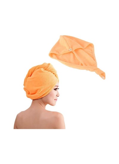 Buy hanso Hair Drying Cap Microfiber - Quick Drying, Gentle Care, and Fun Design hair turbans for wet hair, curly hair, hair drying towel (Orange) in Egypt