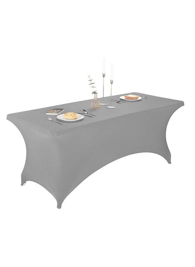 اشتري Spandex Tablecloths for 6 ft Home Rectangular Table Fitted Stretch Table Cover Polyester Tablecover Table Toppers في الامارات