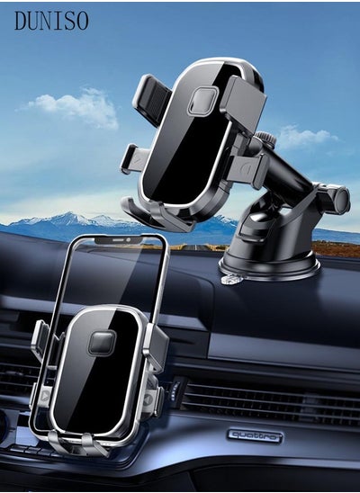 Buy Upgraded Car Phone Holder Mount for Dashboard Windshield Mobile Holder and Air Vent Anti-Shake Phone Holder for All Cell Phones in Saudi Arabia