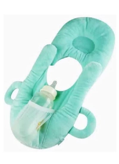 Buy Comfortable Nursing Baby Pillow with Detachable Support and Convenient Bottle Pocket (Green) in UAE