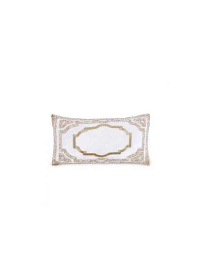 اشتري Zamir Beaded Filled Cushion 35x60cm - Ivory في الامارات