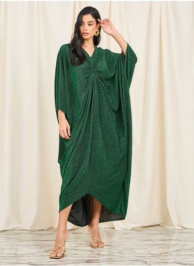 Buy Shimmer O Ringer Ruched Detail Maxi Kaftan in Saudi Arabia