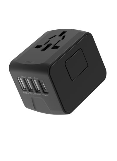 اشتري Universal Travel Power Adapter with Multi-USB and Type-C Port with Overcurrent Protection في الامارات