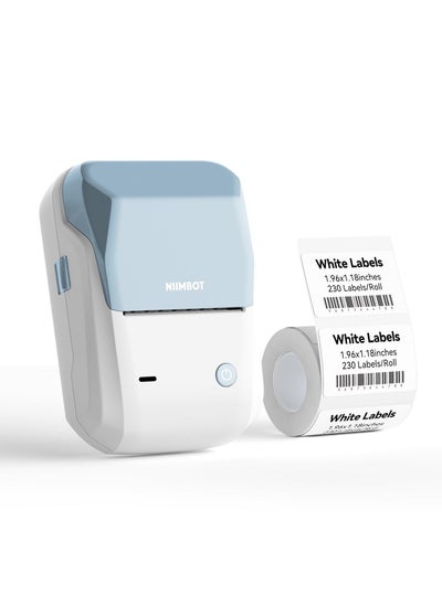 Buy B1 Wireless Bluetooth Label Printer with 1 Roll 50*30mm White Label Sticker and USB Cable, Portable Inkless Thermal Label Maker, Great for Supermarket, Retail Store and Home Printing Barcodes in Saudi Arabia