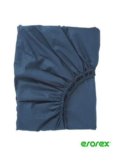 Buy Fitted sheet dark blue 160x200 cm in Saudi Arabia