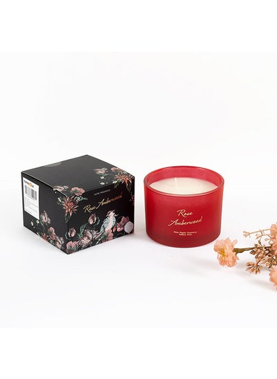 اشتري Safari Rose Amberwood Jar Candle, White في الامارات