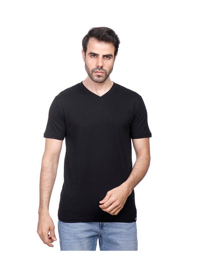 Buy Coup - Plain T-Shirt With V Neck And Short Sleeves in Saudi Arabia