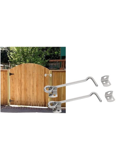 Buy Pack Of 2 Stainless Steel Gate Hook Wh 302 6 Inch Heavy Duty Gate Hook With Mounting Screws Metal Door Hook Latch For Shed Garage Door Window Brace Cabinet in UAE