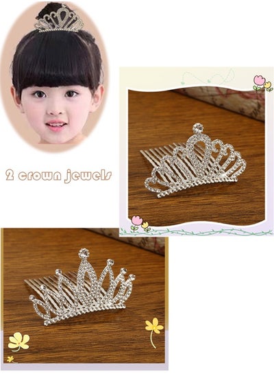 Buy Wedding Party Children's Flower Girl Crystal Rhinestone Crown Tiara, Children's Tiara, Princess Crown, Birthday Hairpin, Headband Cute Princess, Suitable for Girls and Brides (Silver) in Saudi Arabia