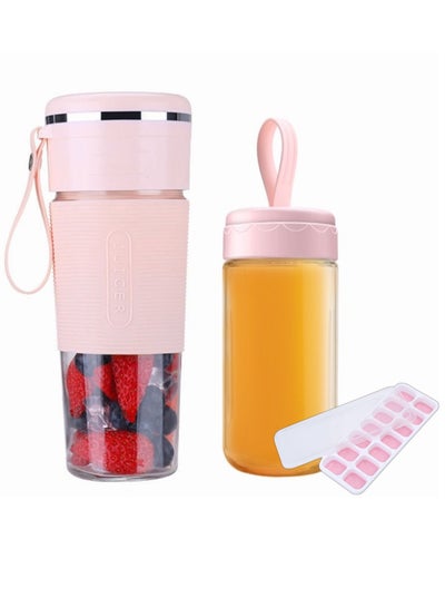 اشتري Personal Blender for Shakes & Smoothies Portable Rechargeable Blender With Free Silicone Easy Ice Tray (Light Pink) في الامارات