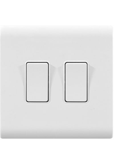 Buy MODI 2 Gang 2 Way Switch Socket WHITE 10A in UAE