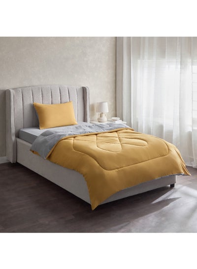 Buy Derby 2-Piece Twin Reversible Microfibre Comforter Set 220 x 160 cm in UAE