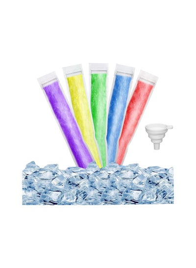 Buy 100 Pieces Disposable Ice Mold Bags Mold Bags with Zip Seals Homemade DIY ice lolly Bags with 1 Funnels Freeze Snacks Freezer Tubes for Juice Yogurt Sticks Fruit Smoothies Healthy Snacks in UAE
