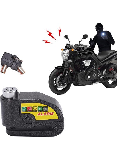 Buy Disc Brake Lock Motorcycle Alarm with 110db Alarm Sound, Theft Prevention Security Wheel Disk Lock for 7mm Brake Rotor, Bike Disc Brake Lock (Black) in Saudi Arabia