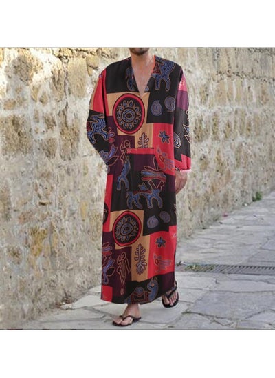 اشتري New Men's Loose Ethnic Style Long Sleeve Robe في السعودية