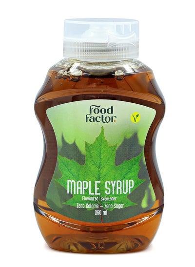 اشتري Food Factor Maple Syrup, Made in Italy, Zero Sugar, Zero Calorie, Gluten Free, Suitable For Vegan, Keto Friendly, Use with Pancake, Waffles, Muffins, Crepes 260 ml في الامارات