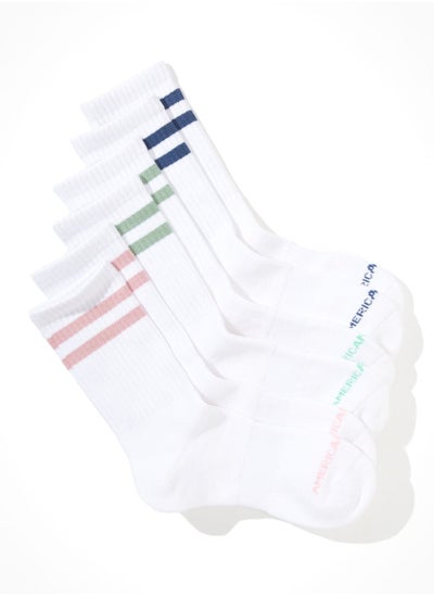 اشتري 3 Pack Striped Crew Socks في الامارات