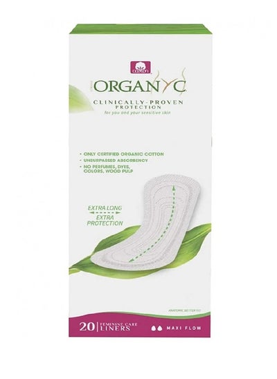 Buy Organic Extra Long Panty Liners Unscented 20 Pieces in Saudi Arabia