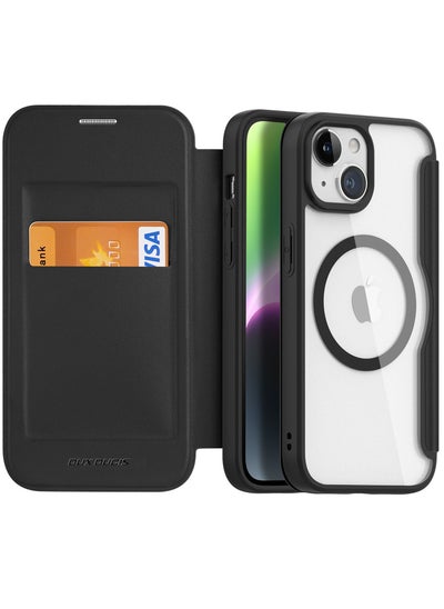 Buy iPhone 15/15 plus/15 pro/15 pro max case, Flip Folio Wallet Case with Card Slots Women and Men[RFID Blocking], Acrylic Shell Leather Cover in Saudi Arabia