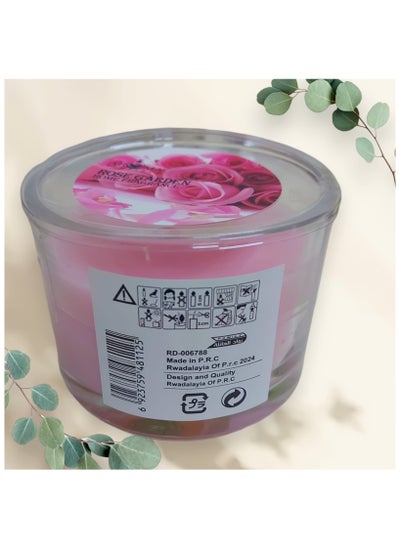 Buy Luxurious 3 Wick Ccandle Cup Rose Garden Scent in Saudi Arabia