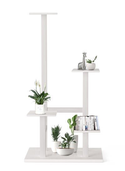 Buy Plant Stand Indoor, 4Tier Metal Flower Shelf Tiered Plant Stands for Outdoor, Flower Display Rack Holder Corner Flower Holders, Planter Organizer for Patio Garden Living Room Balcony(White) in Saudi Arabia