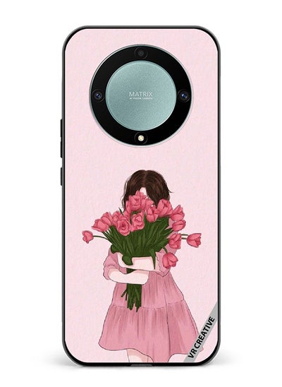 اشتري Protective Case Cover For Honor X9b Girl Hugging Bouquet Design Multicolour في الامارات