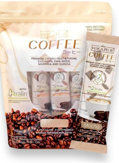 اشتري Hikari Premium Japan Coffee Mocha (L-Glutathione, Collagen, Chia Seeds, Moringa and Quinoa) 10 Sachet في الامارات