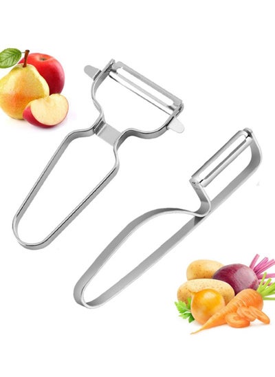 اشتري Peelers, Vegetable Slicer Fruit Peeler for Kitchen, Veggie Peeler, Sharp Knife, Y Shaped & I Stainless Steel Potato Tomatoes and Planer, Potato, Fruits (2PCS) في الامارات